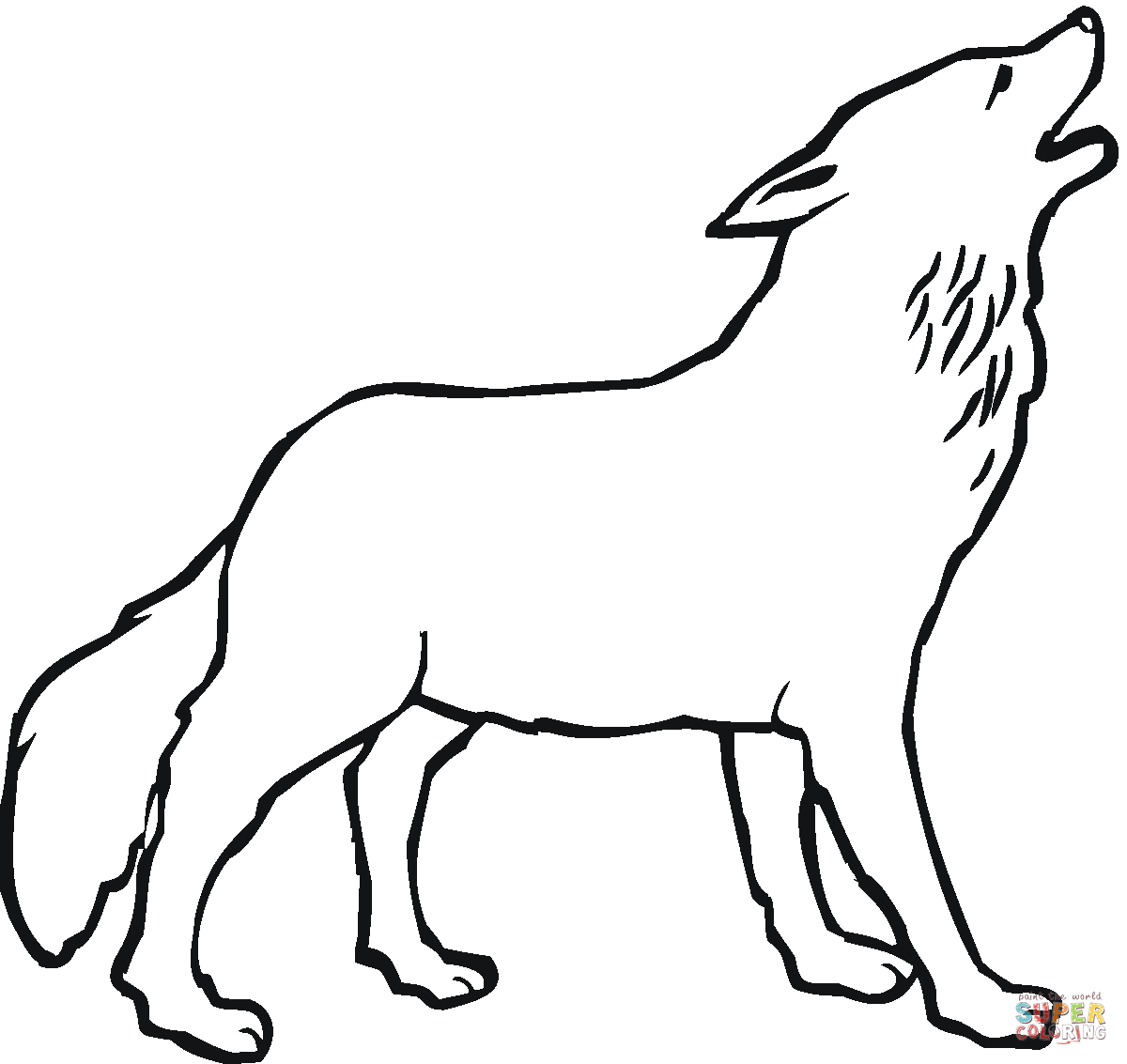Wolf howling moon coloring pages download and print for free