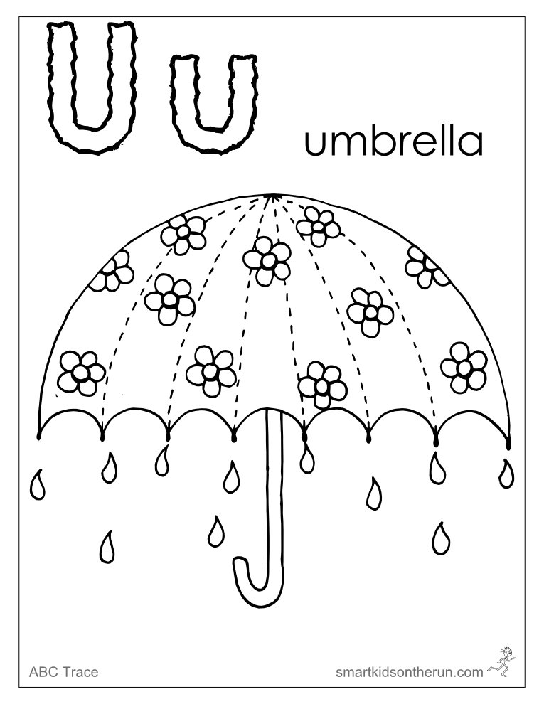 Letter u coloring pages to download and print for free