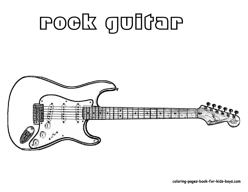 Guitar coloring pages to download and print for free