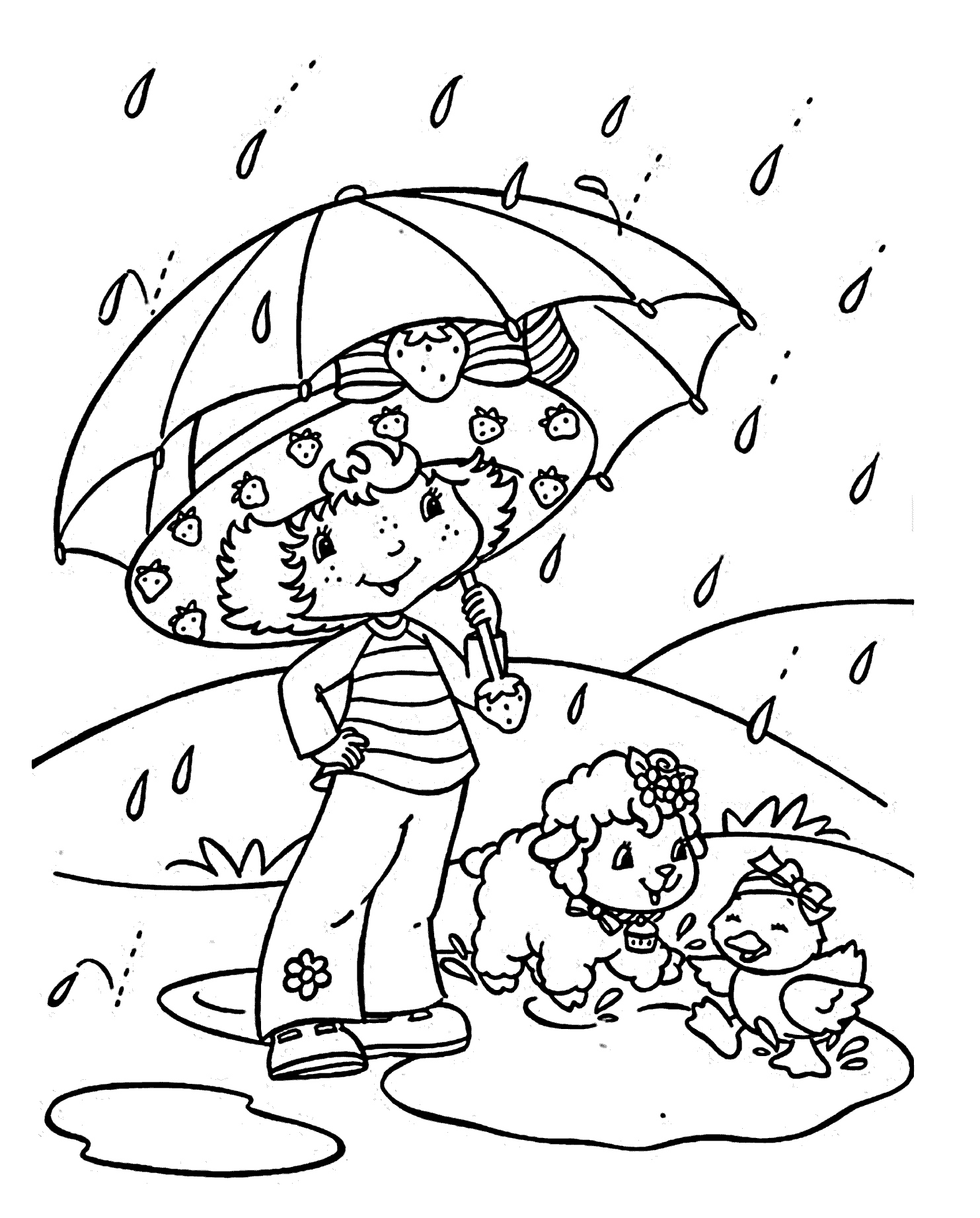 Rain coloring pages to download and print for free
