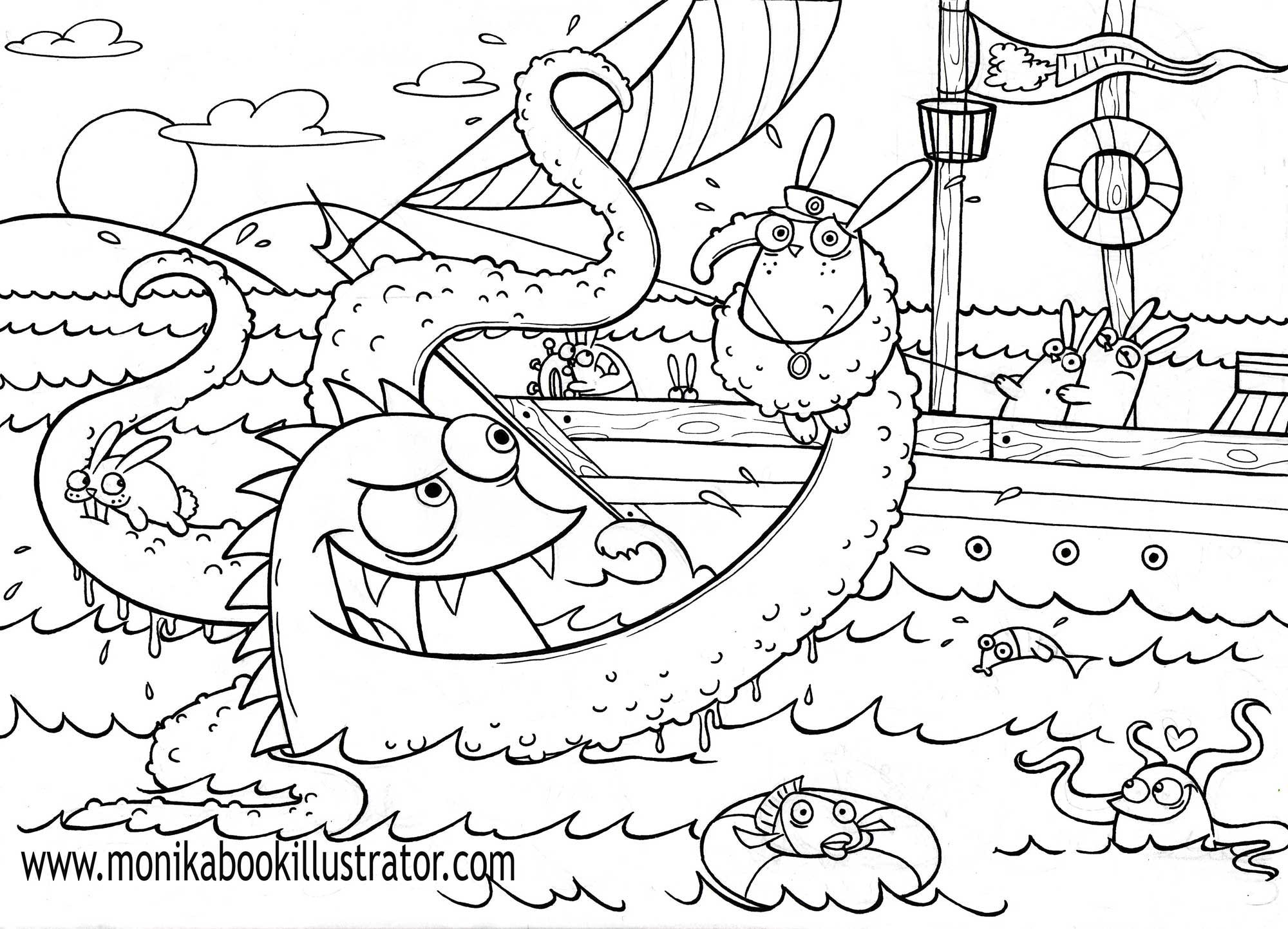 Sea coloring pages to download and print for free