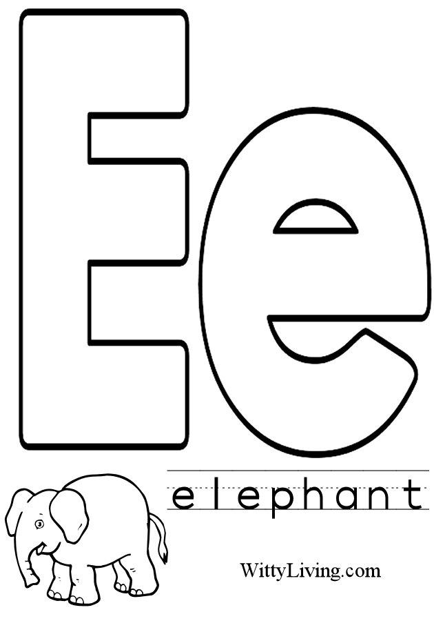 Letter e coloring pages to download and print for free