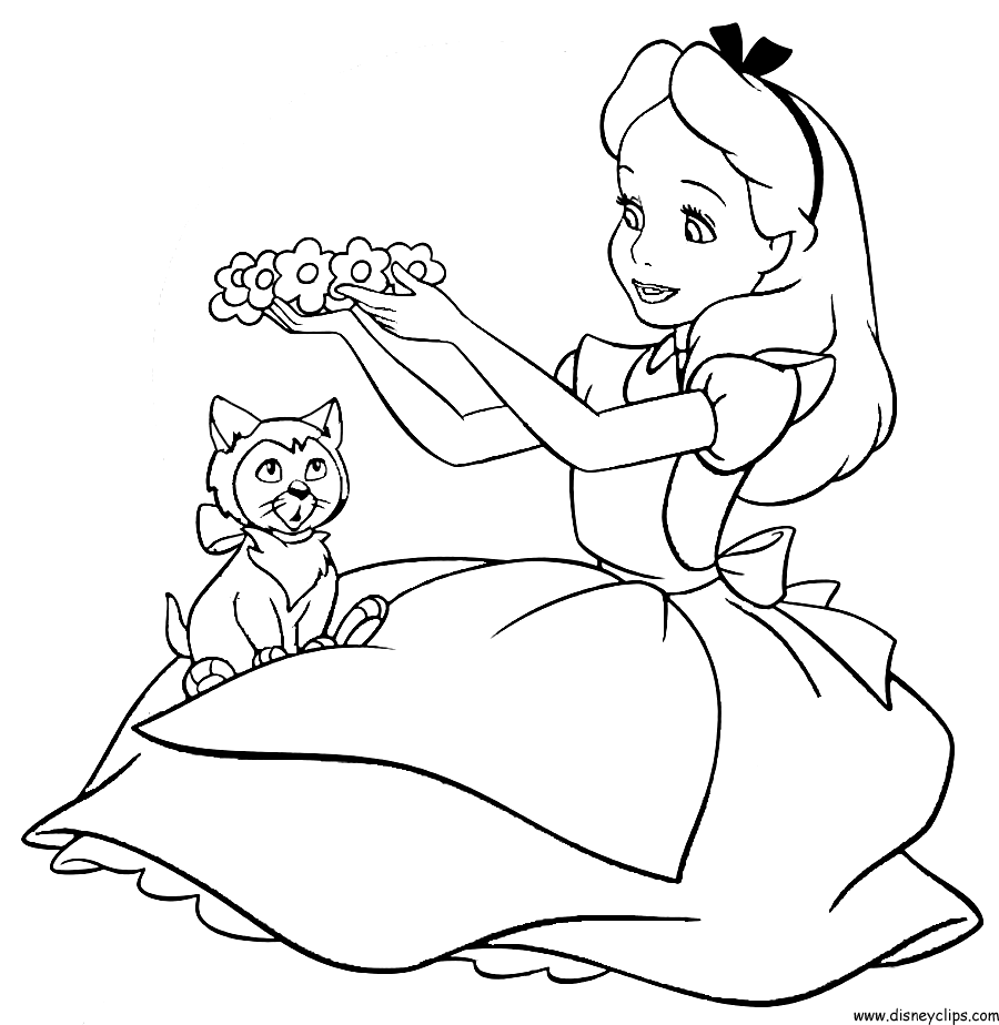 Alice in wonderland coloring pages to download and print for free