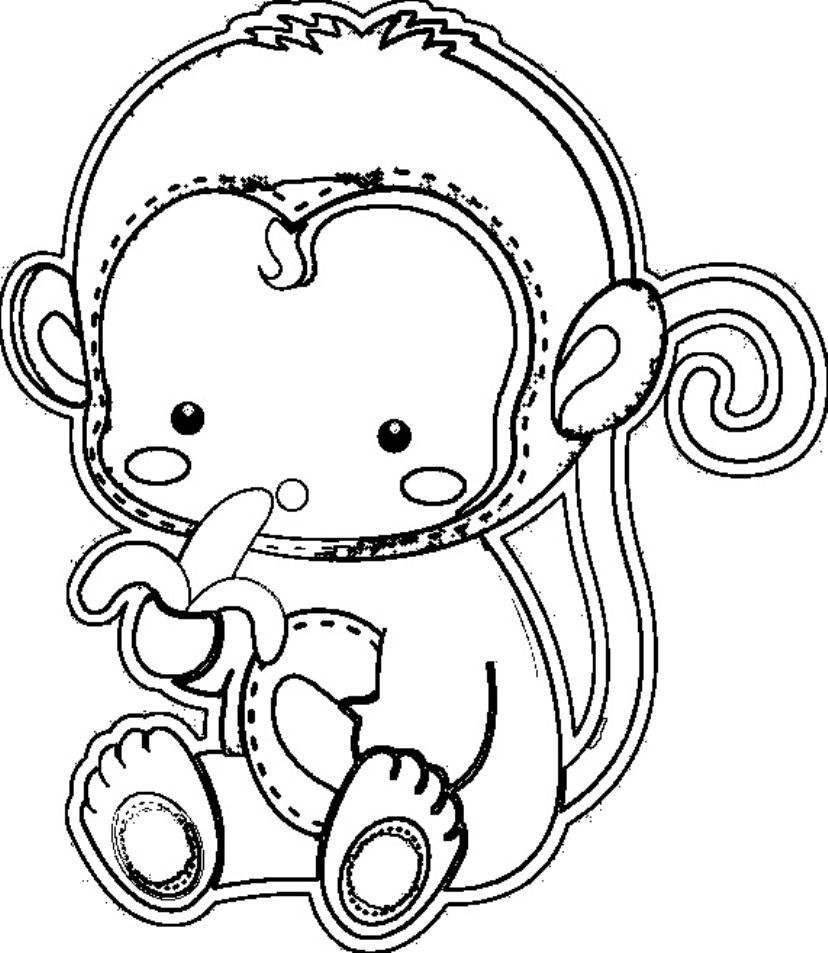 Cute monkey coloring pages to download and print for free
