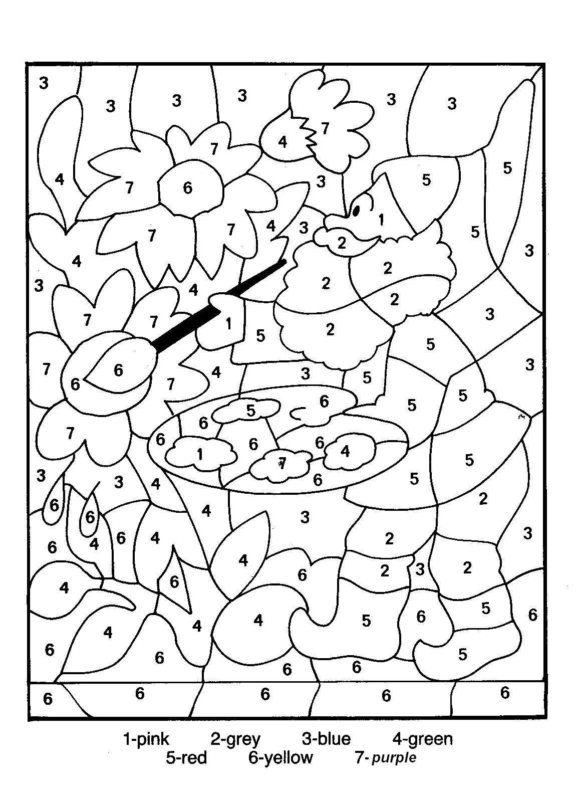Color by number coloring pages to download and print for free
