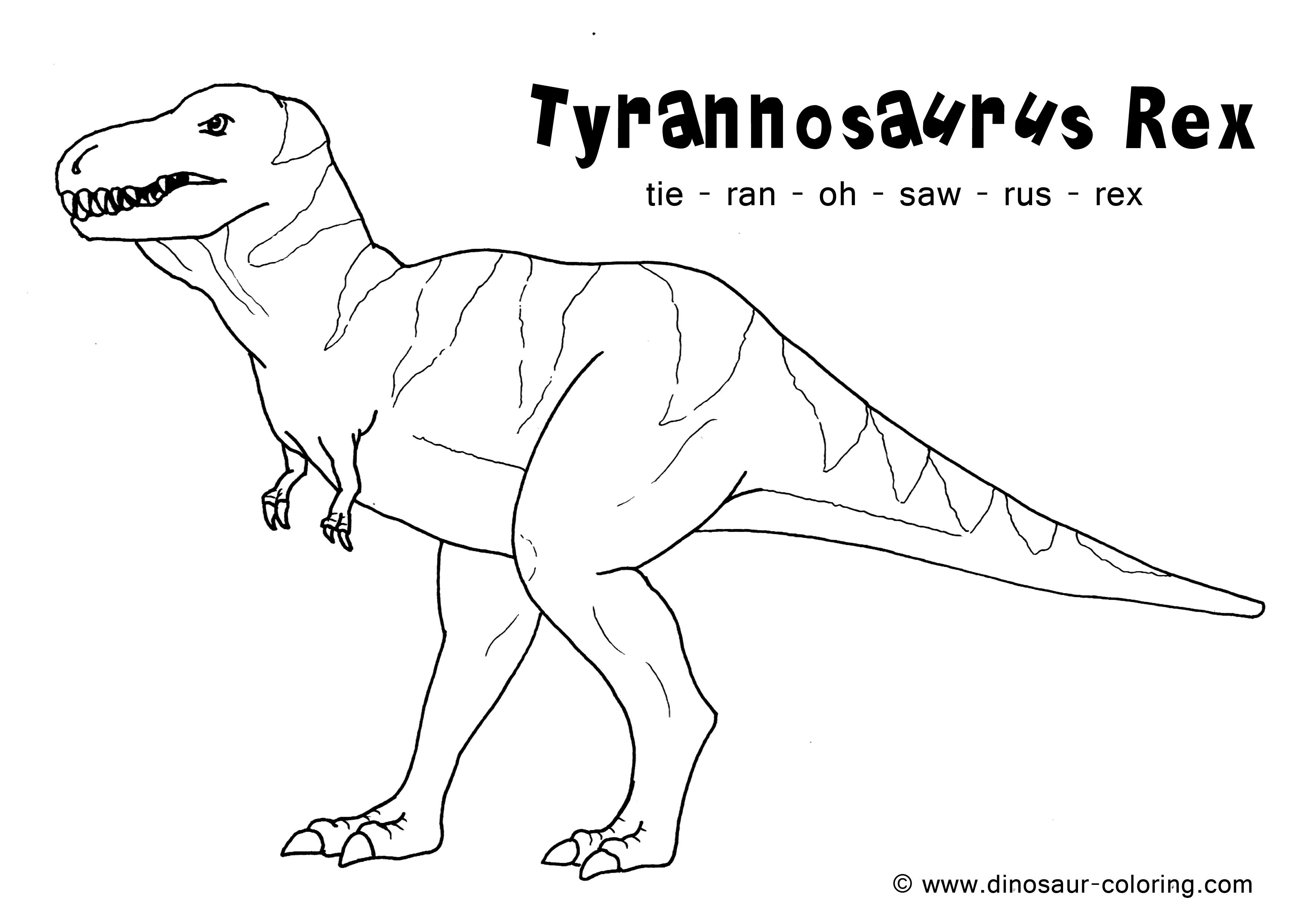 T rex coloring pages to download and print for free