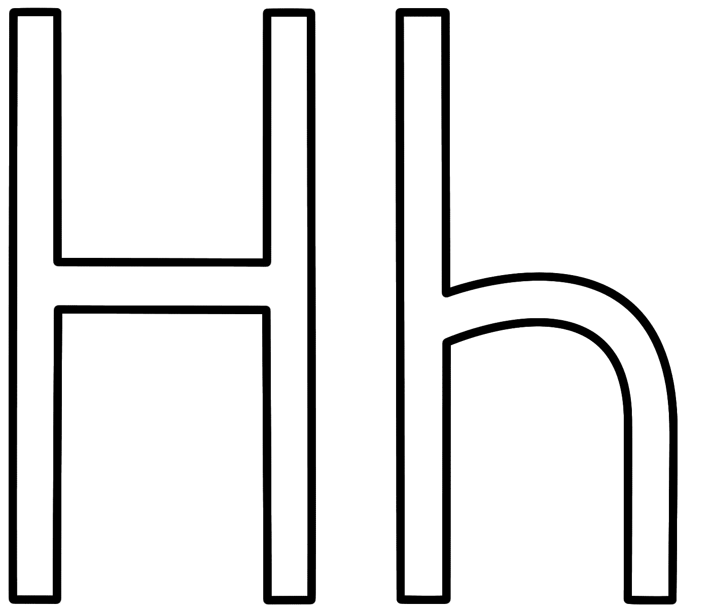 Letter h coloring pages to download and print for free
