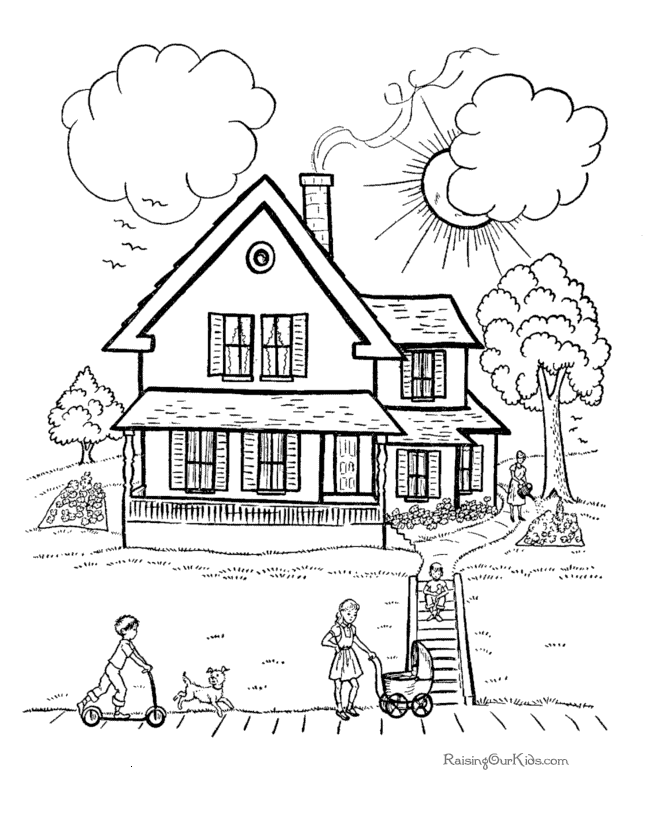 House coloring pages to download and print for free