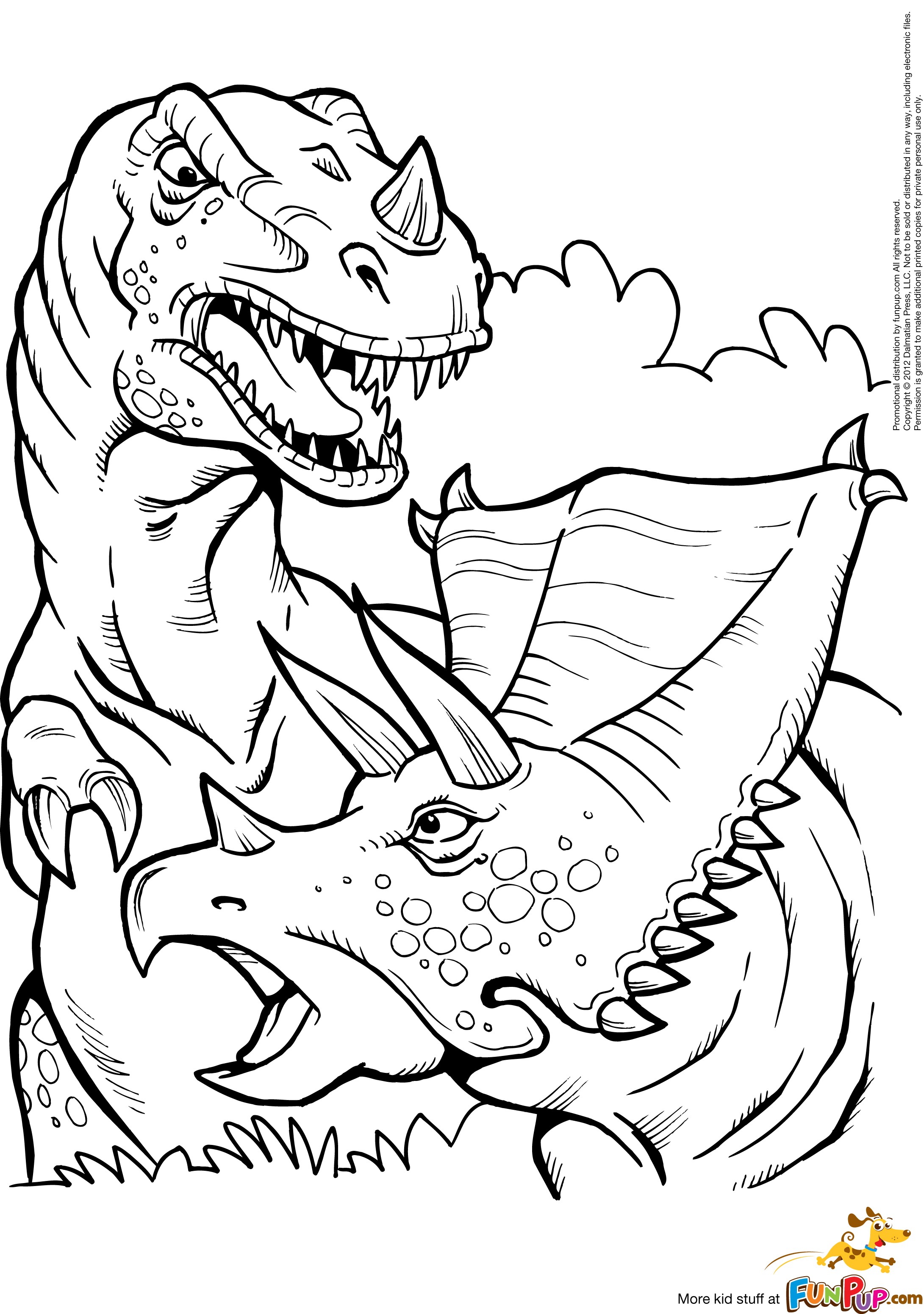 T rex coloring pages to download and print for free