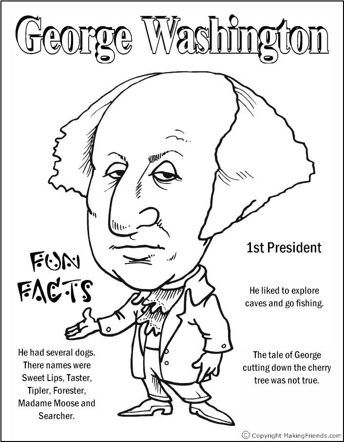 President washington coloring pages download and print for free