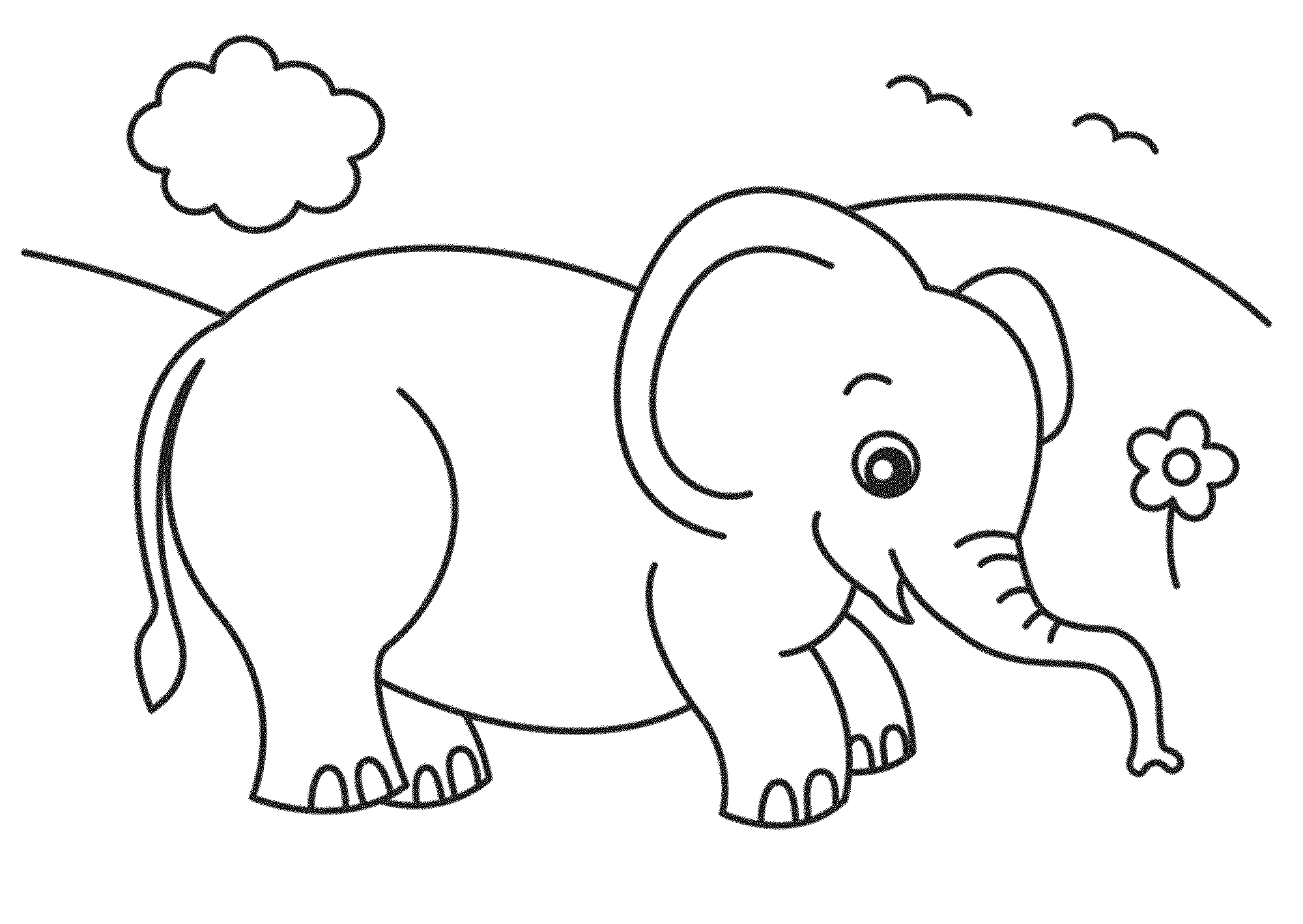 Baby elephant coloring pages to download and print for free