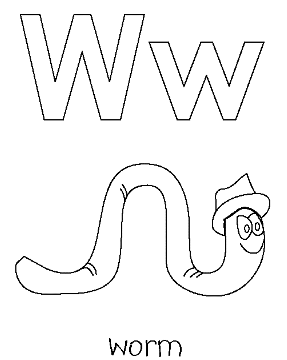 Worm coloring pages to download and print for free