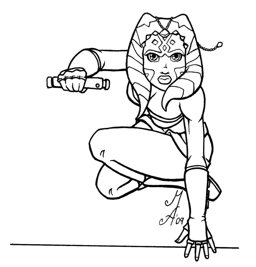 Ahsoka coloring pages download and print for free