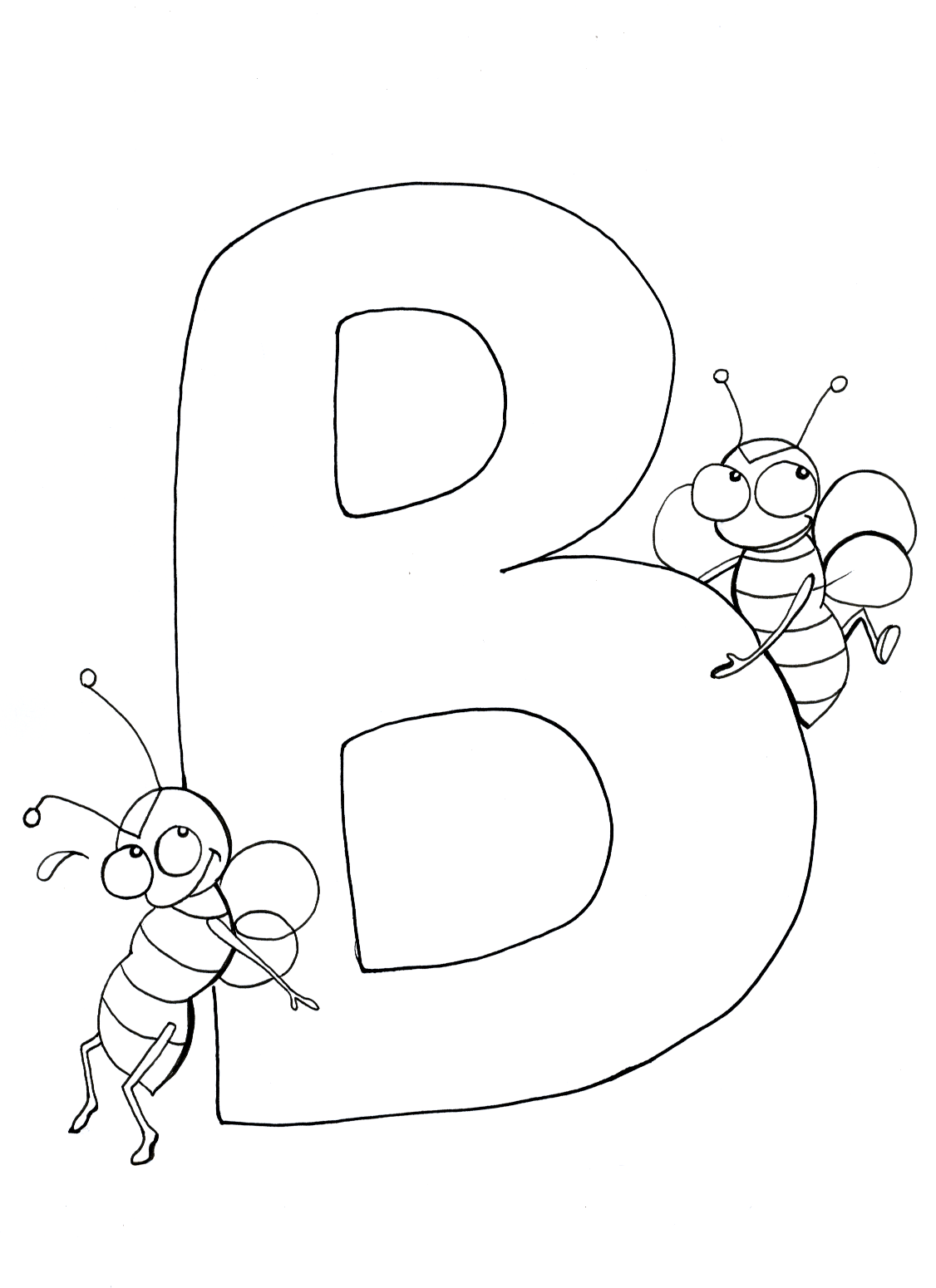 Letter b coloring pages to download and print for free