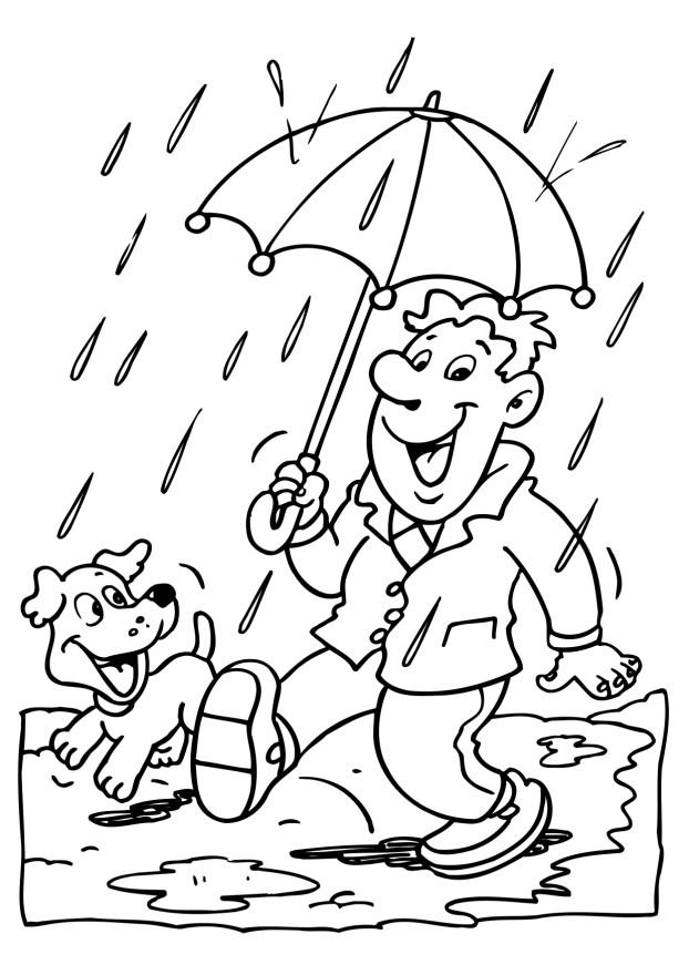 Rain coloring pages to download and print for free