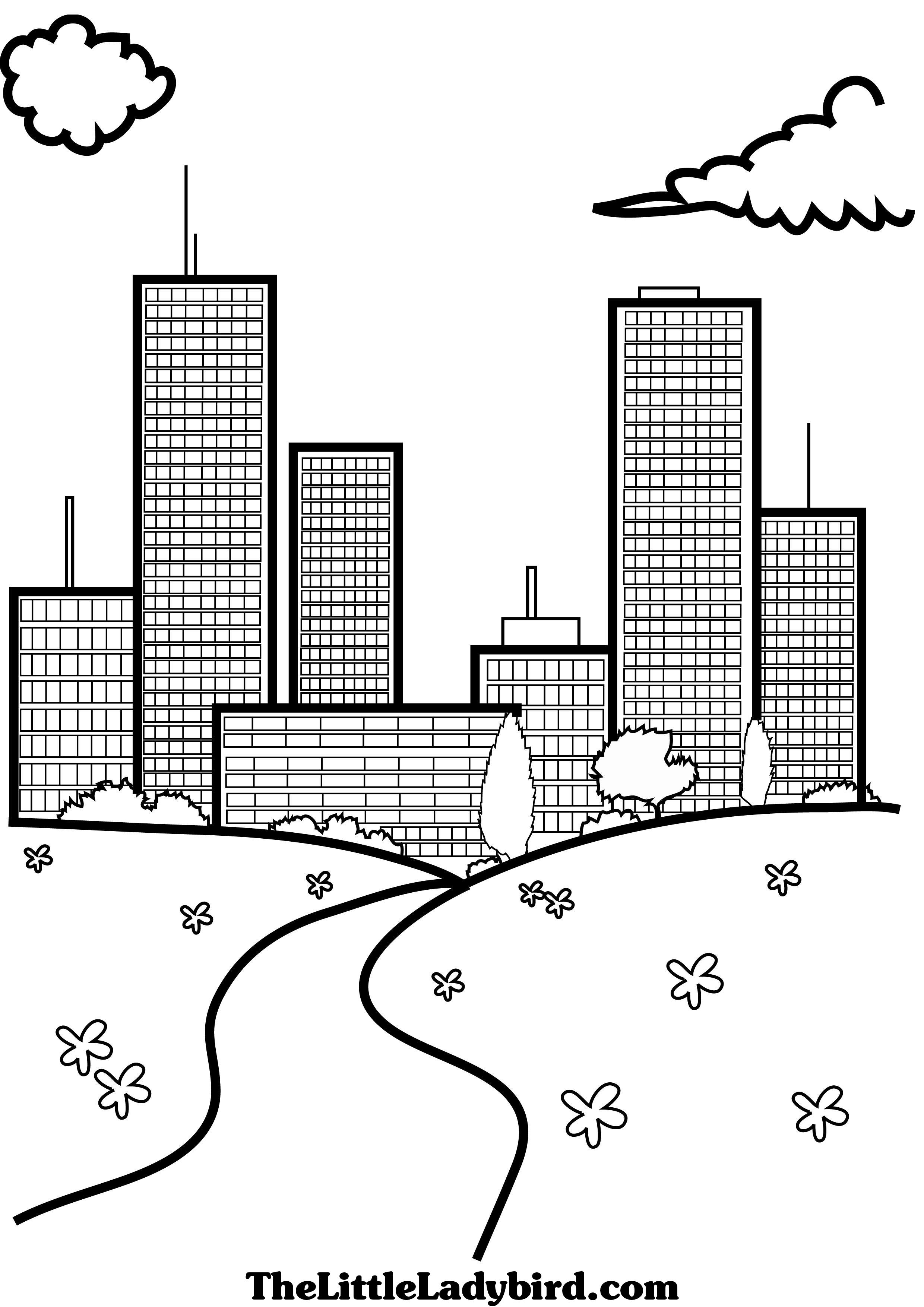 City coloring pages to download and print for free