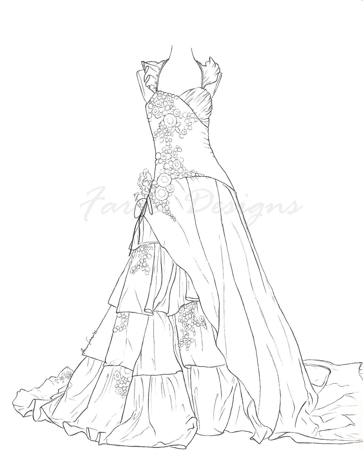 Dress coloring pages to download and print for free