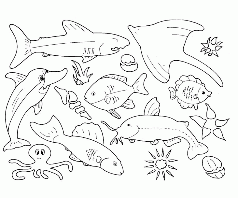 Sea coloring pages to download and print for free