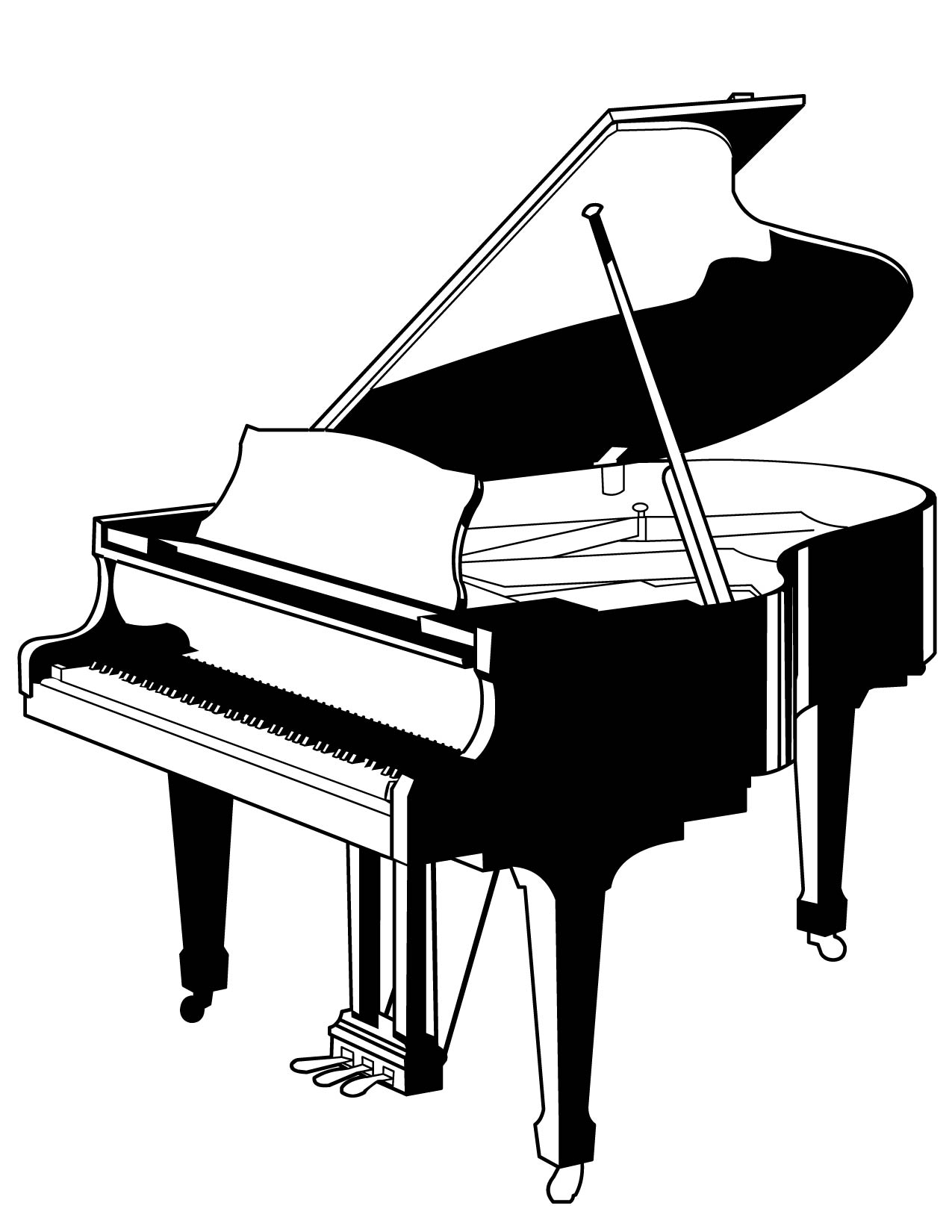 Piano coloring pages to download and print for free