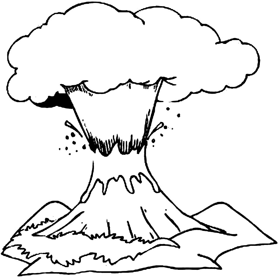 Volcano coloring pages to download and print for free