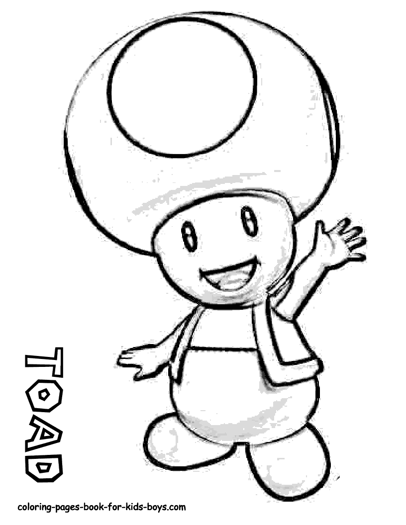 Toad coloring pages to download and print for free