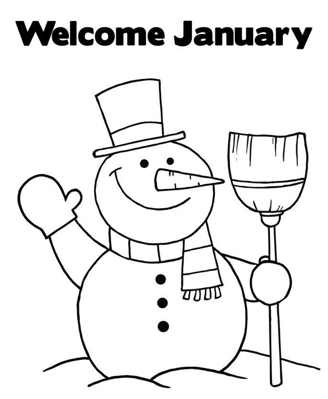 January coloring pages to download and print for free