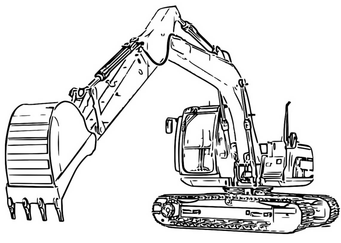 Excavator coloring pages to download and print for free
