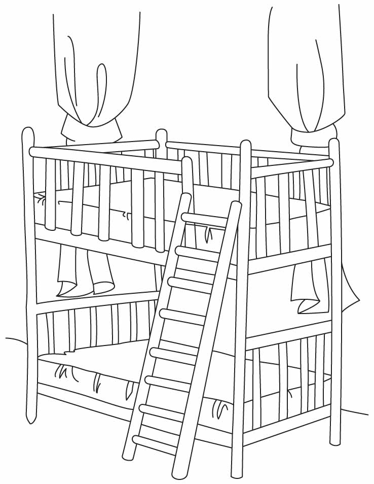 Bed coloring pages to download and print for free