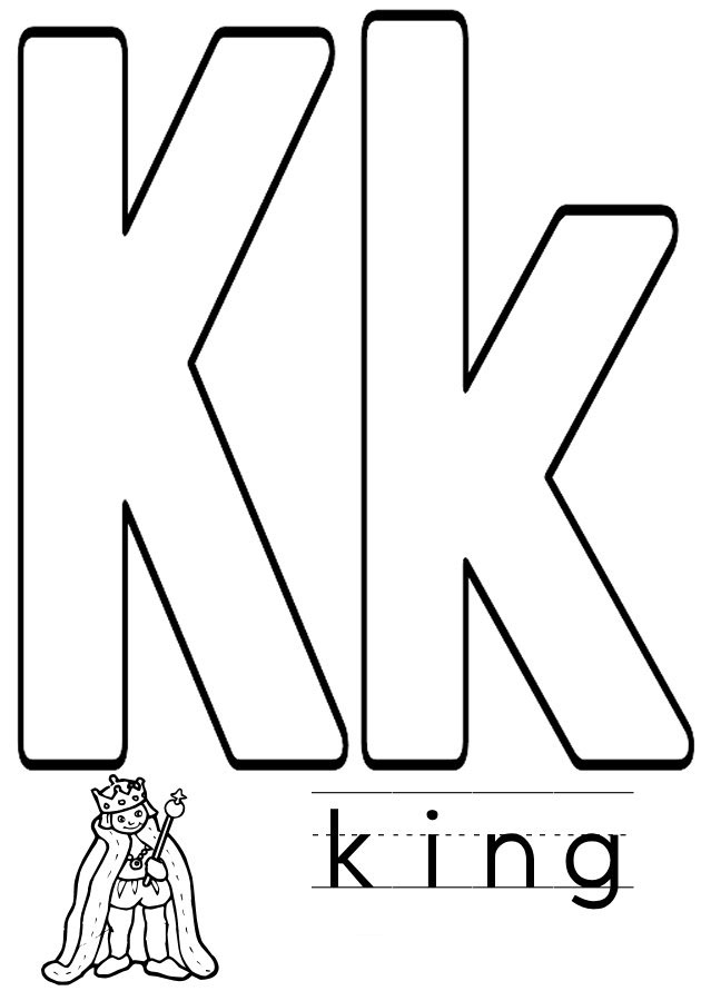 Letter K coloring pages to download and print for free