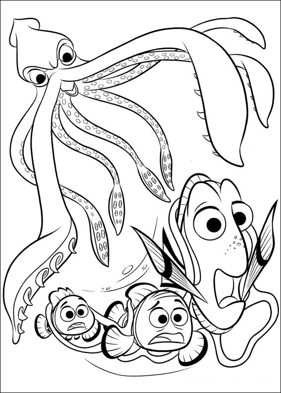 Finding Dory coloring pages to download and print for free