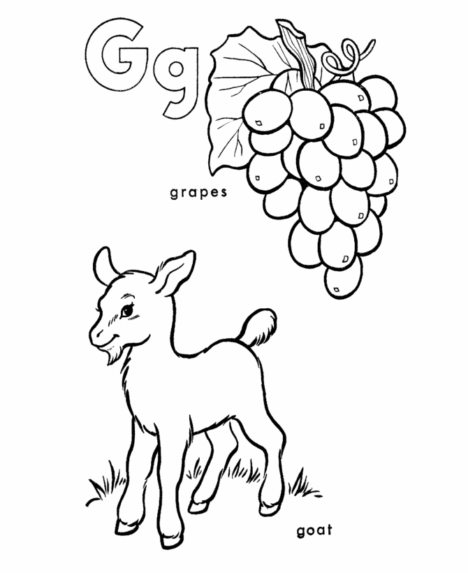 Letter G coloring pages to download and print for free