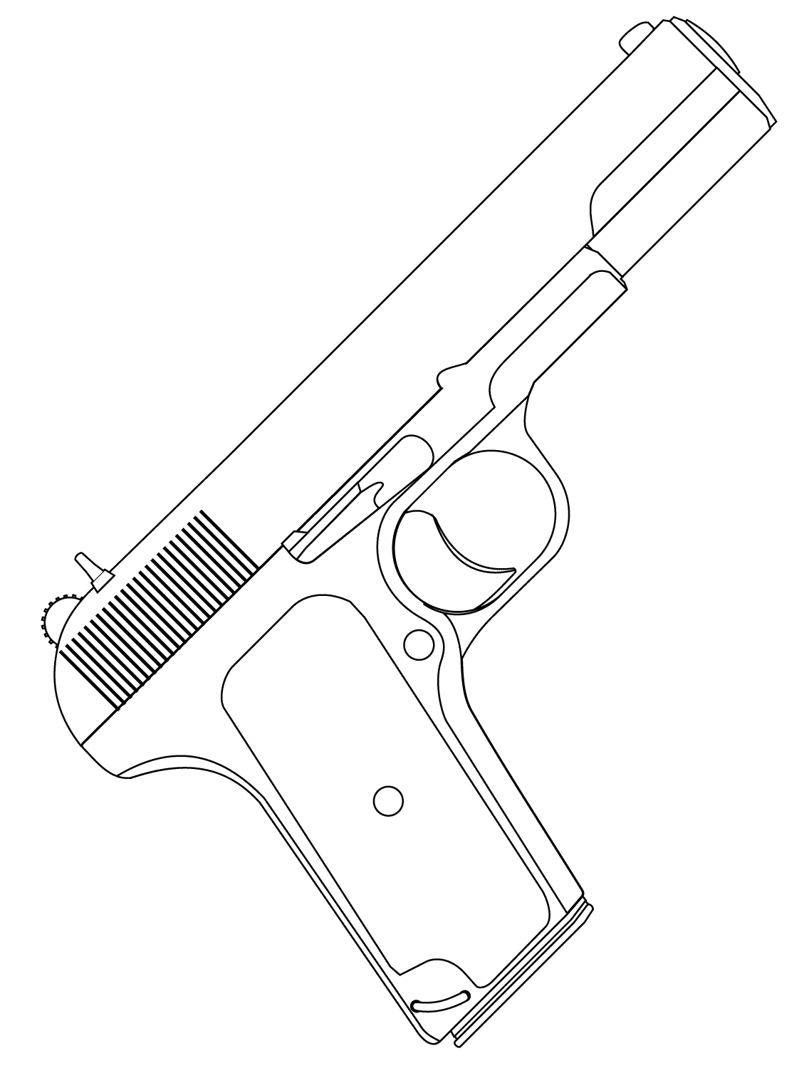 Pistol coloring pages to download and print for free