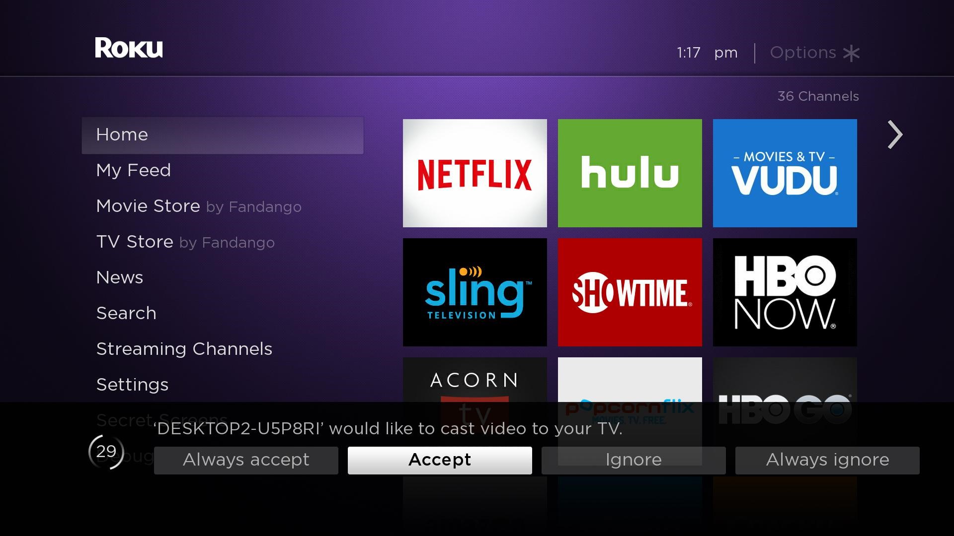 Cast to Roku from iPhone, Android Phones and Windows OS