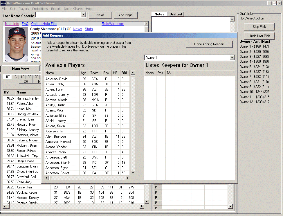 2017 Fantasy Baseball Draft Software RotoWire Fantasy Baseball