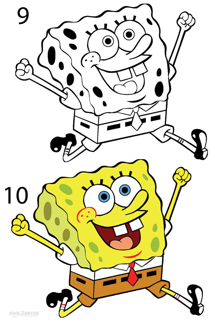 How to Draw Spongebob (Step by Step Pictures) Cool2bKids