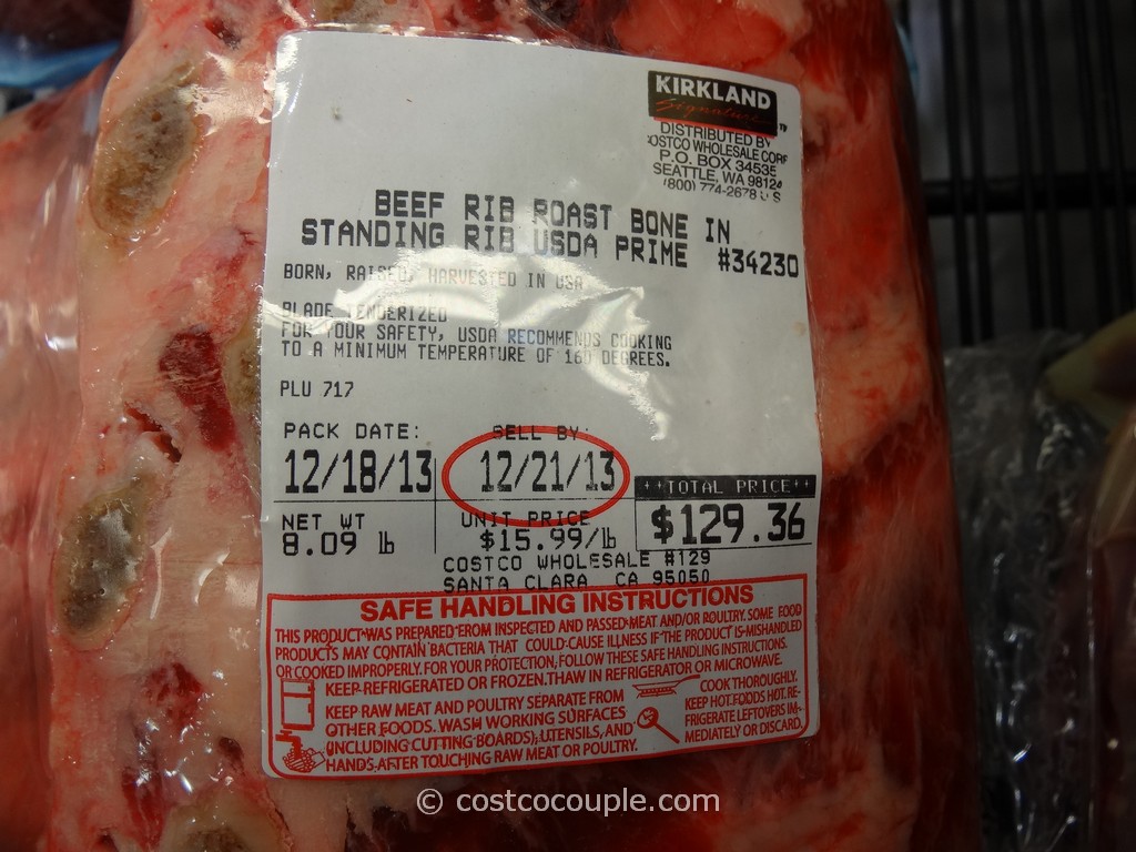 Kirkland Signature BoneIn Standing Rib Roast