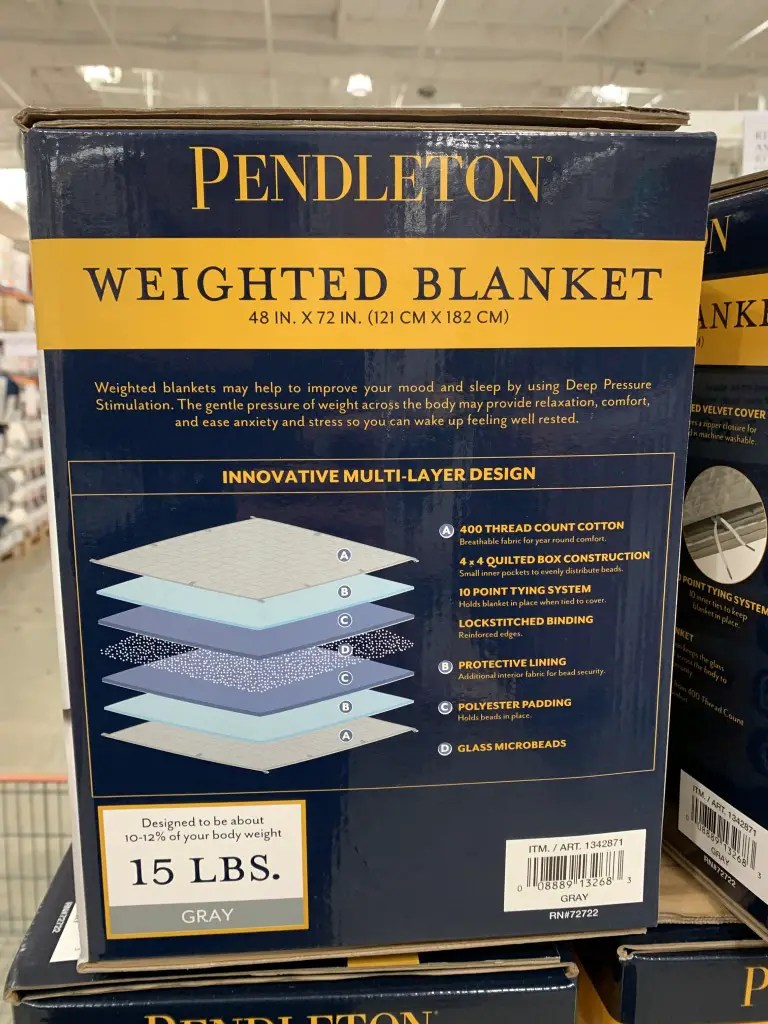 Costco Weighted Blanket, Pendleton 48" x 72", 15 LBS