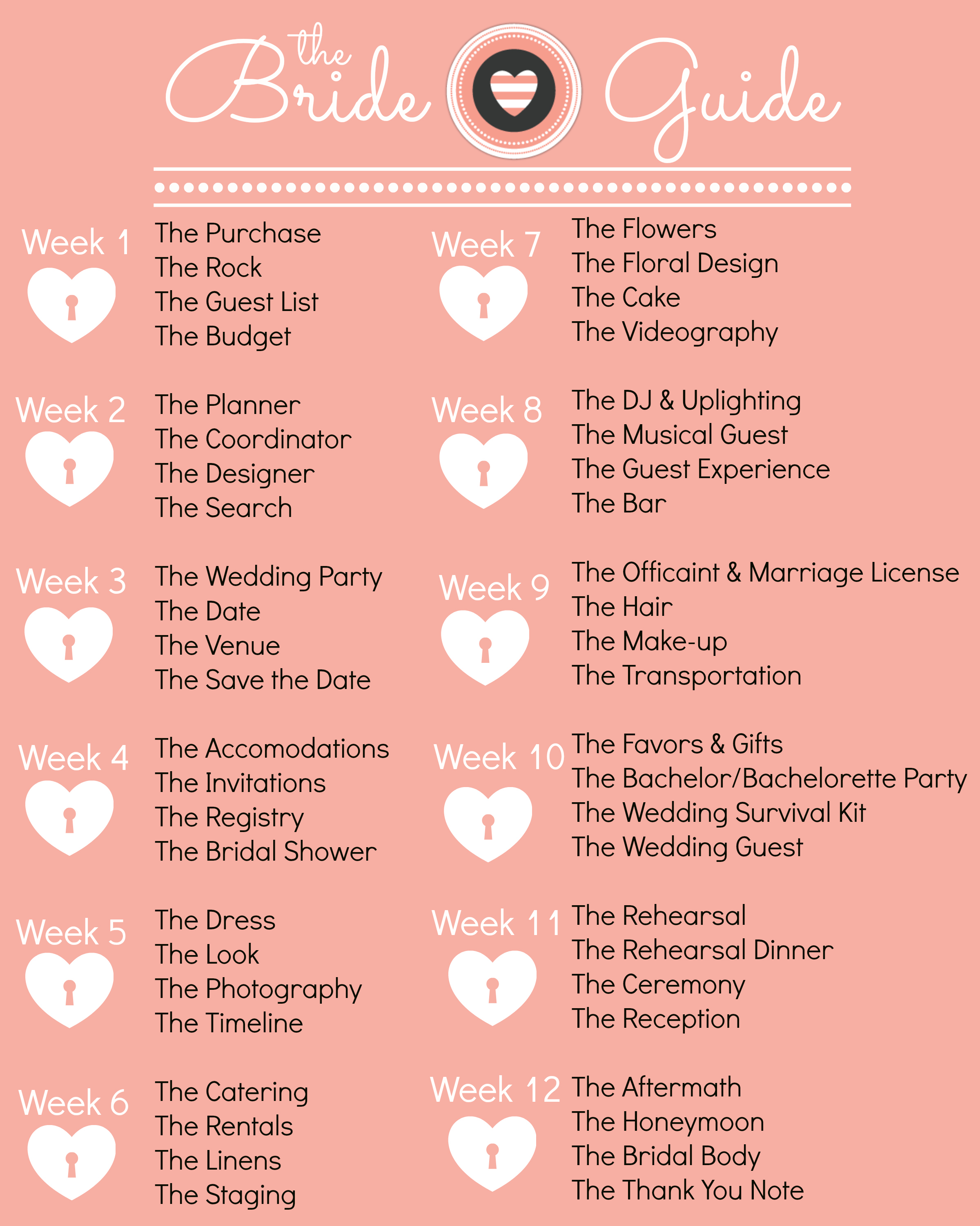 The Bride Guide The Coordinator Custom Love Gifts