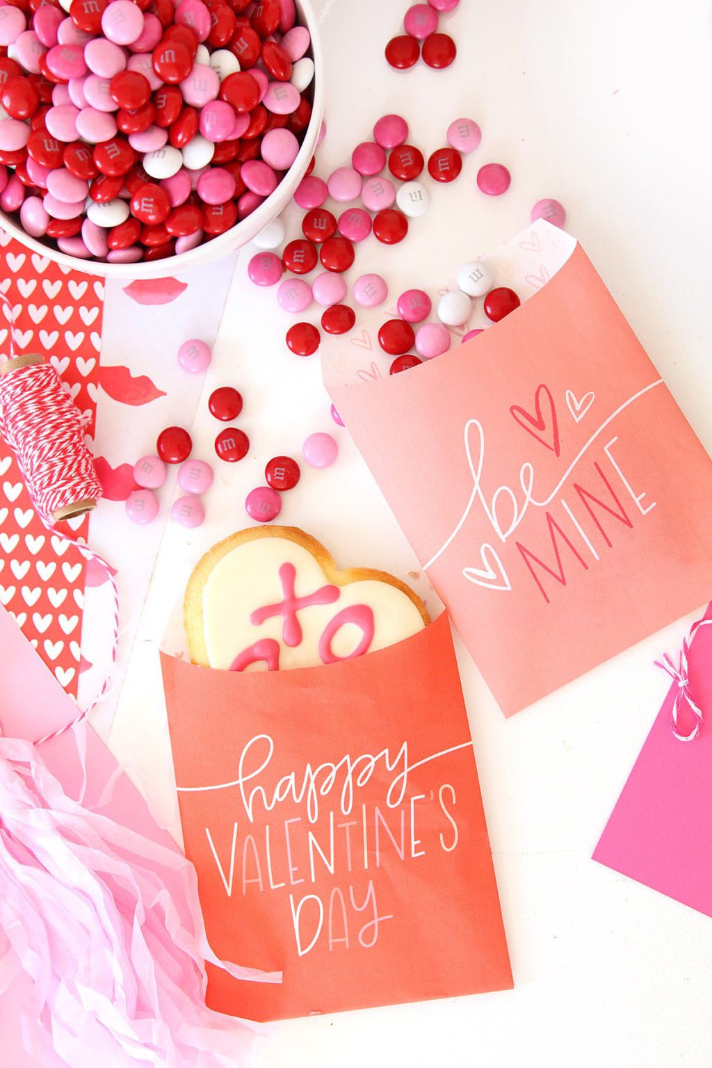Printable Valentine Freezer Paper Treat Bags Damask Love