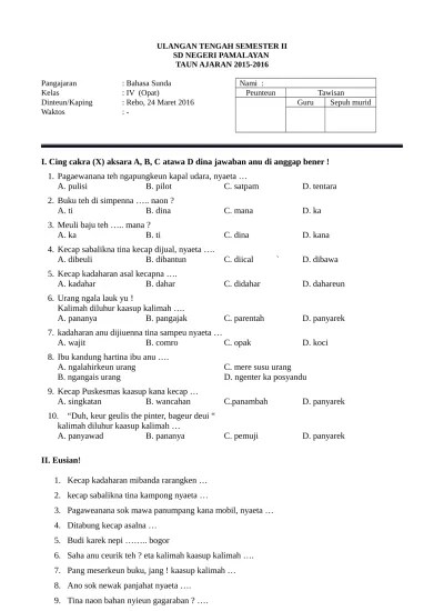 Arti alquran menurut bahasa adalah. Kunci Jawaban Uas Bahasa Sunda Kelas 4 Download Kunci Jawaban Uas Bahasa Sunda Kelas 4 Gratis