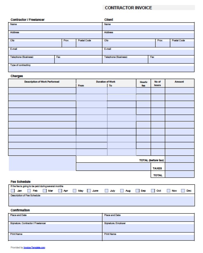 Labor Invoice Template Free Handyman Invoice Spreadsheet Templates for