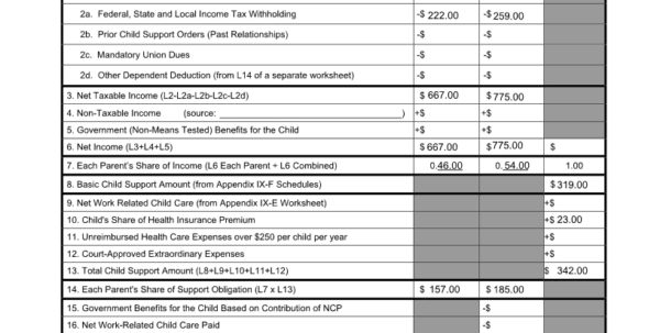 Children's Allowance Spreadsheet Pertaining To How Much Child Support