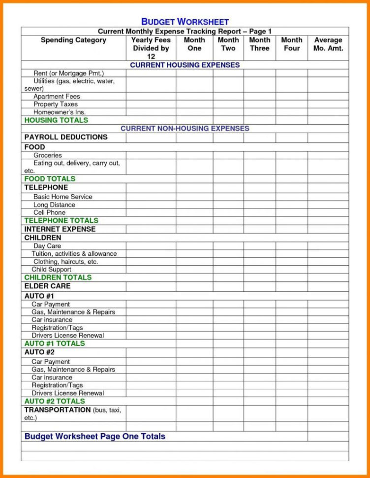 Construction Allowance Spreadsheet Printable Spreadshee construction