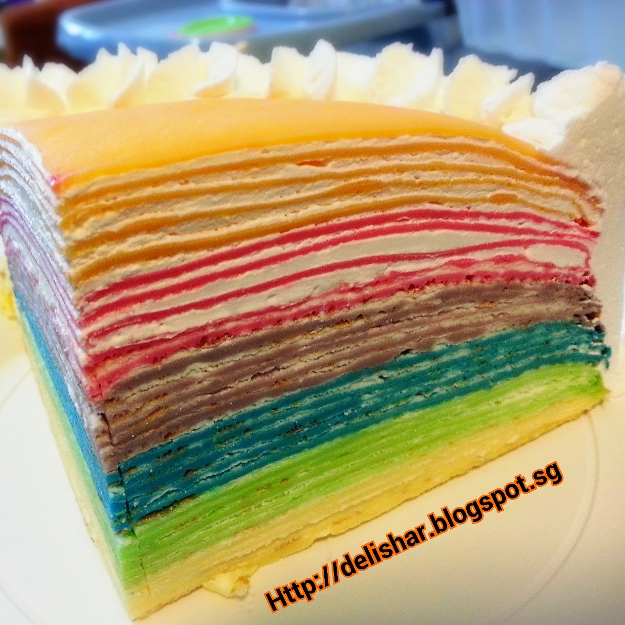 Rainbow Mille Crepes Cake Delishar Singapore Cooking