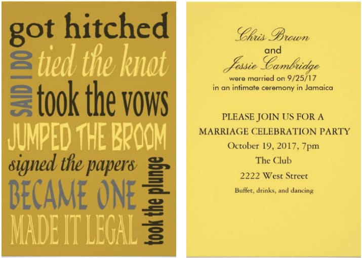 21 Beautiful At Home Wedding Reception Invitations