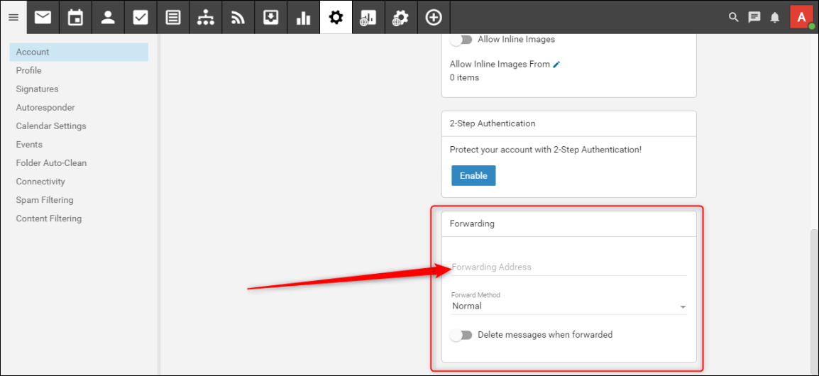 Cara tambah Email Forwarder Docs