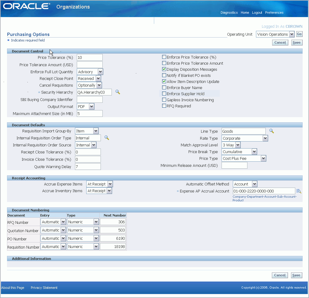 Oracle Purchasing User's Guide