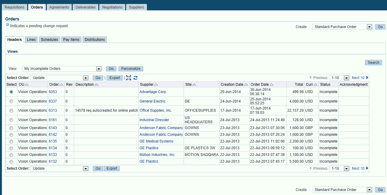 Purchase order summary report in oracle apps. PO details