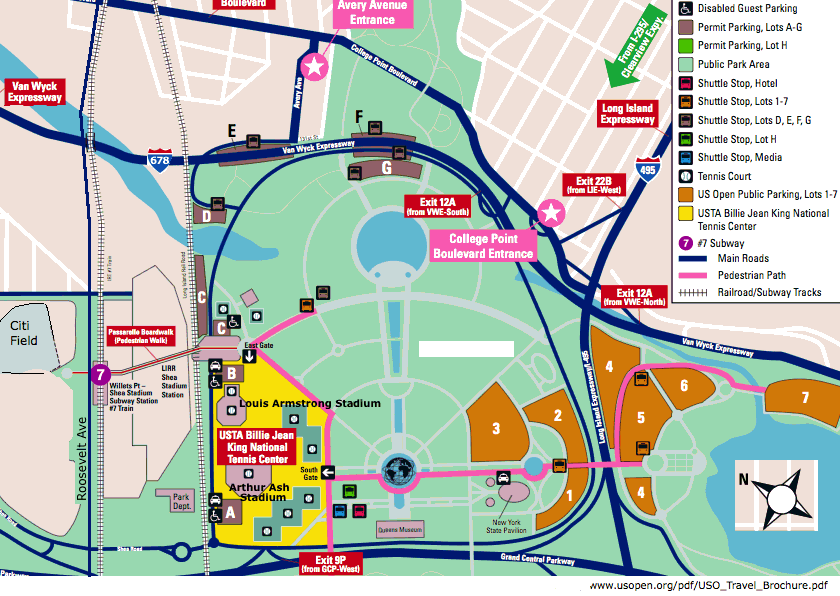 US Open Grounds Map