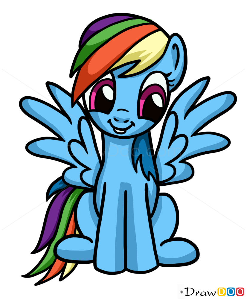 How to Draw Rainbow Dash, My Little Pony How to Draw, Drawing Ideas, Draw Something, Drawing